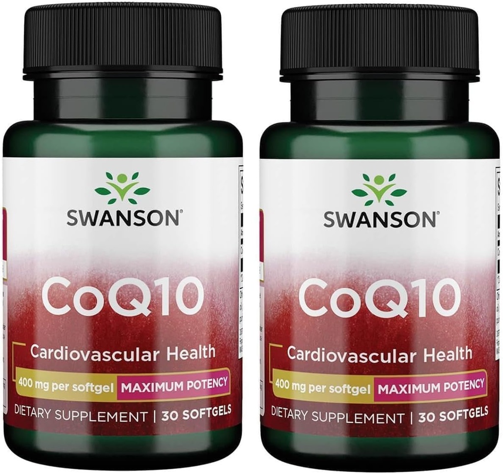 Swanson CoQ10 - Kalp Sağlığını, Enerji Desteğini ve Aids Genel Cardiovasüler Sistem Sağlığını Destekleyin - Coenzyme Q10 Supplement - (30 Softgels, 400 mg Her)
