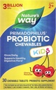 Nature's Way Primadofilius Probiyotik Chewables for Kids, Supports Health Digestive Flora*, çocuklar için 2+, 3 Milyar CFU, 30 Cherry Flavored Chewables (Pawables)
