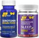 NATURAL STACKS Magnezyum Uyku Gummies + Serotonin Beyin Gıda Kataloğu - Kalite Uyku ve Olumlu Mood* - 90 Total Pieces