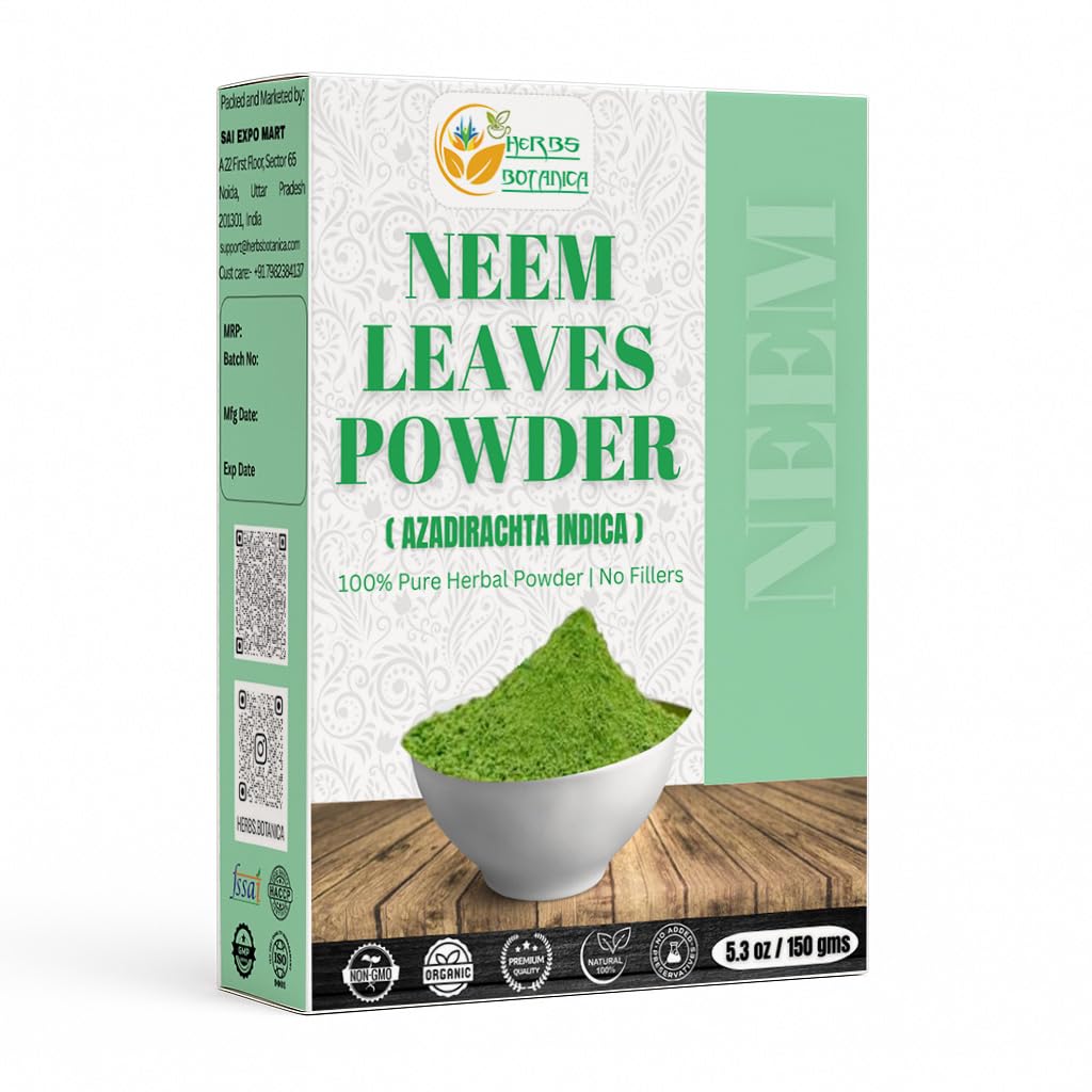 Saç Büyümesi için Herbs Botanica Neem Toz, Skin Care & Detox Wildcrafted Bitter Neem Tozu Immune System Support, Digestive Health 5.3 ozz