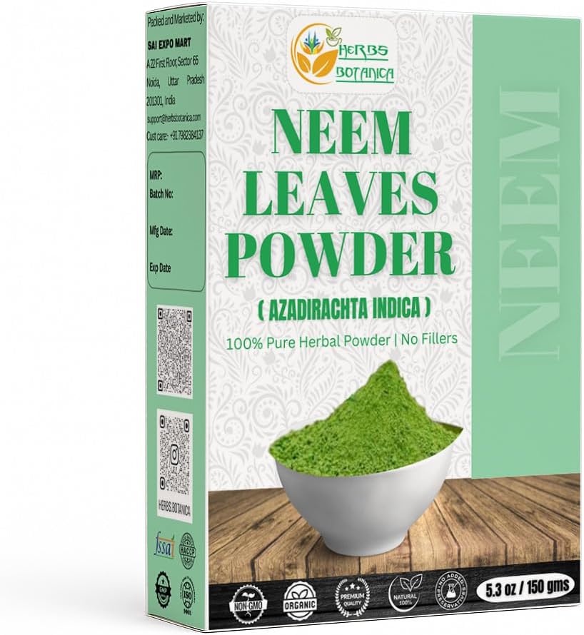Saç Büyümesi için Herbs Botanica Neem Toz, Skin Care & Detox Wildcrafted Bitter Neem Tozu Immune System Support, Digestive Health 5.3 ozz