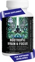 Nootropic Brain Supplements for Memory & Focus with GABA, Green Tea Extract, Bacopa monnieri, DMAE, Phosphatidylserine | Supports mental Clarity & Cognitive Function | B6 - 60 Capsules