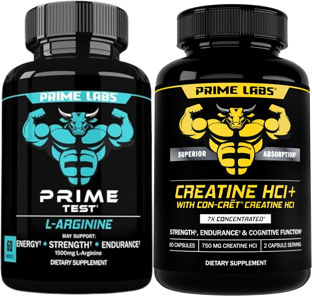 Prime Labs L Arginine (60 ct) + Κάψουλες HCl Κρεατίνης (60 ct)