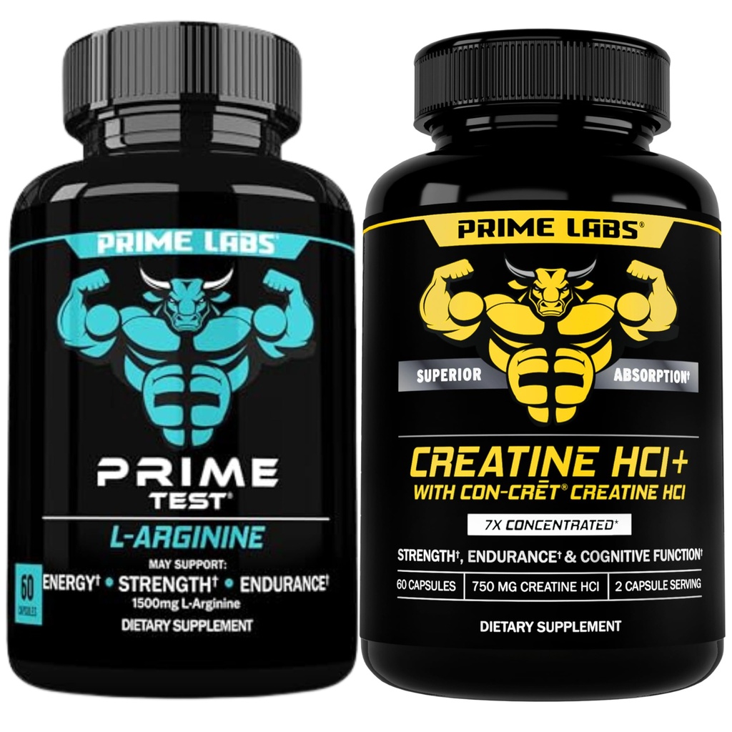 Prime Labs L Arginine (60 ct) + Κάψουλες HCl Κρεατίνης (60 ct)