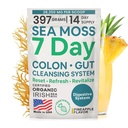 Atlantic Naturals Sea Moss 7-Day Colon & Gut Purification - Golden Flax Seeds, Psyllium Husk, Senna Powder, for Women & Men - Ανανάς ποτό γεύσης Mix (14 oz)