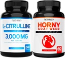 L Citrulline (240 Capsules) L Arginine & Nitrik Membran Stamina, Endurance & Performance for Workouts and Horny Goat Weed (60 Capsules) Premium Hornygoatweed & Icariin Epium