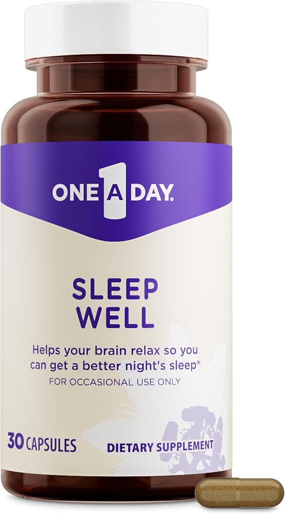 One A Day Sleep Supplement - Sleep Supplements for Yetişkinler, Sleep Support with Passionflower and Melatonin, Sleep Support with Sleep Well, 30 Capsules