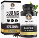 Ancient Bliss Magnesium Glycinate for Muscles & Nerves, Digestive & Immune Support Supplement, Magnesium Supplement for Women & Men (60 Capsules)