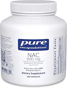 Pure Encapsulations NAC 900 mg - N-Acetyl Cysteine Amino Acid Supplement for Lung & Immune Support, Liver & Antioxidants* - 240 Capsules