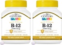21ος αιώνας B 12 2500 mcg Υπογλώσσια δισκία, 110 κόμης (πακέτο του 2)