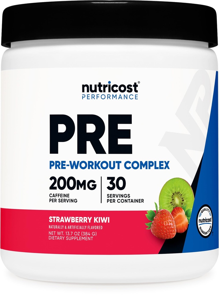 Nutricost Pre-Workout Powder (Strawberry Kiwi) 30 Servings - GMO-Free, Gluten-Free, Vegetarian