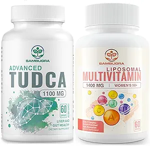 Συμπληρώματα TUDCA 1100mg και Liposomal 33-σε-1 Multivitamin Supplement, High Bioavailability Supplement, Comprehensive Support for Health (Συσκευασία του 2)