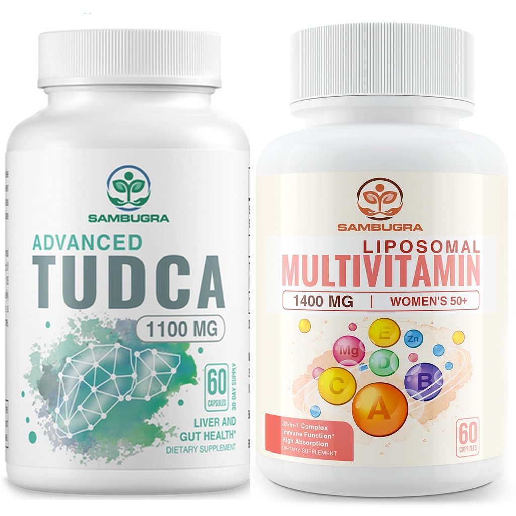 Συμπληρώματα TUDCA 1100mg και Liposomal 33-σε-1 Multivitamin Supplement, High Bioavailability Supplement, Comprehensive Support for Health (Συσκευασία του 2)