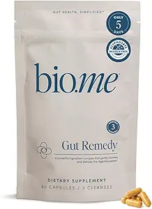Biome Gut Remedy Capsules with Berberine (5 Gün Temiz, 3 Ay Supply, 90 Capsules), Gut Cleanse with Magnezyum Citrate, Immunolin, L-Glutamine - Rebalance Microbiome