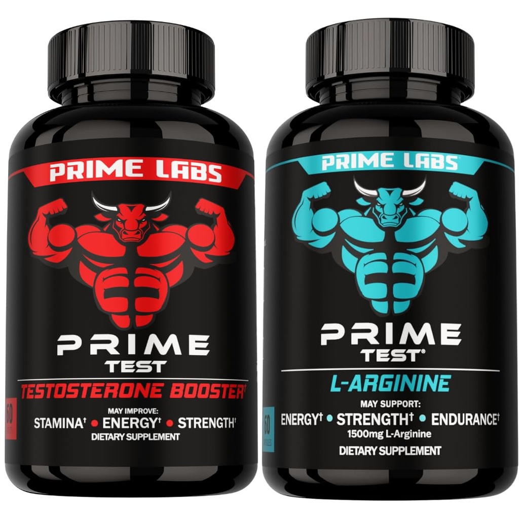 Prime Labs Prime Test testosteron ATM + L Arginine Nitrik Oksit Capsules - 60 Count Every