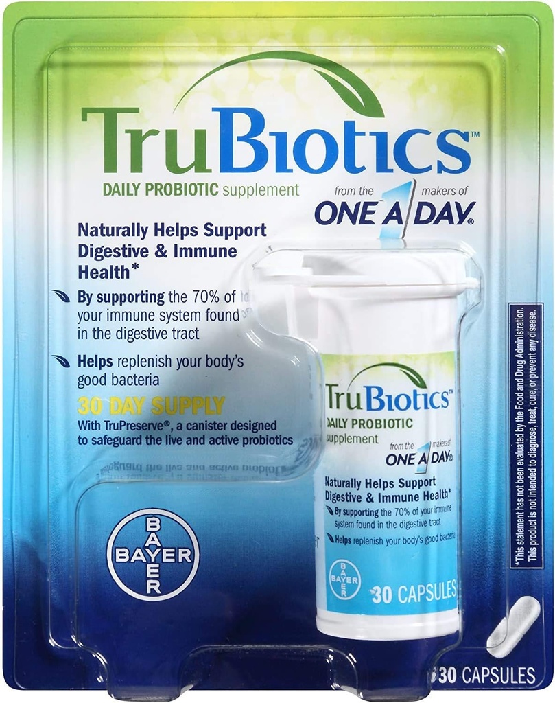 TruBiotics Daily Probiyotik, 90 kapsül - Gluten Free, Soy Free Digestive + Immune Health Support Supplement for Men and Women