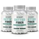 Organics Ocean Better Fiber - Daily Fiber Supplement - Soften Stool for Accessless Bowel Movies - with Psyllium Hulk and Slippery Elm - 3 Μπουκάλια