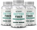 Organiks Ocean Better Fiber - Daily Fiber Supplement - Soften Stool for Effortless Bowel Hareketler - Psyllium Hulk ve Terpery Elm - 3 Şişeler