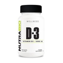 NutraBio Vitamin D (5000 IU), Immune Support - 90 Sebze Capsules