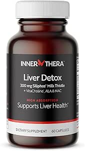 Liver Detox ile 360 mg Milk Butle Supplement, Alfa Lipoic Acid, Choline ve NAC, Sağlıklı Canlı Fonksiyonları Destekler, 60 Veggie Caps