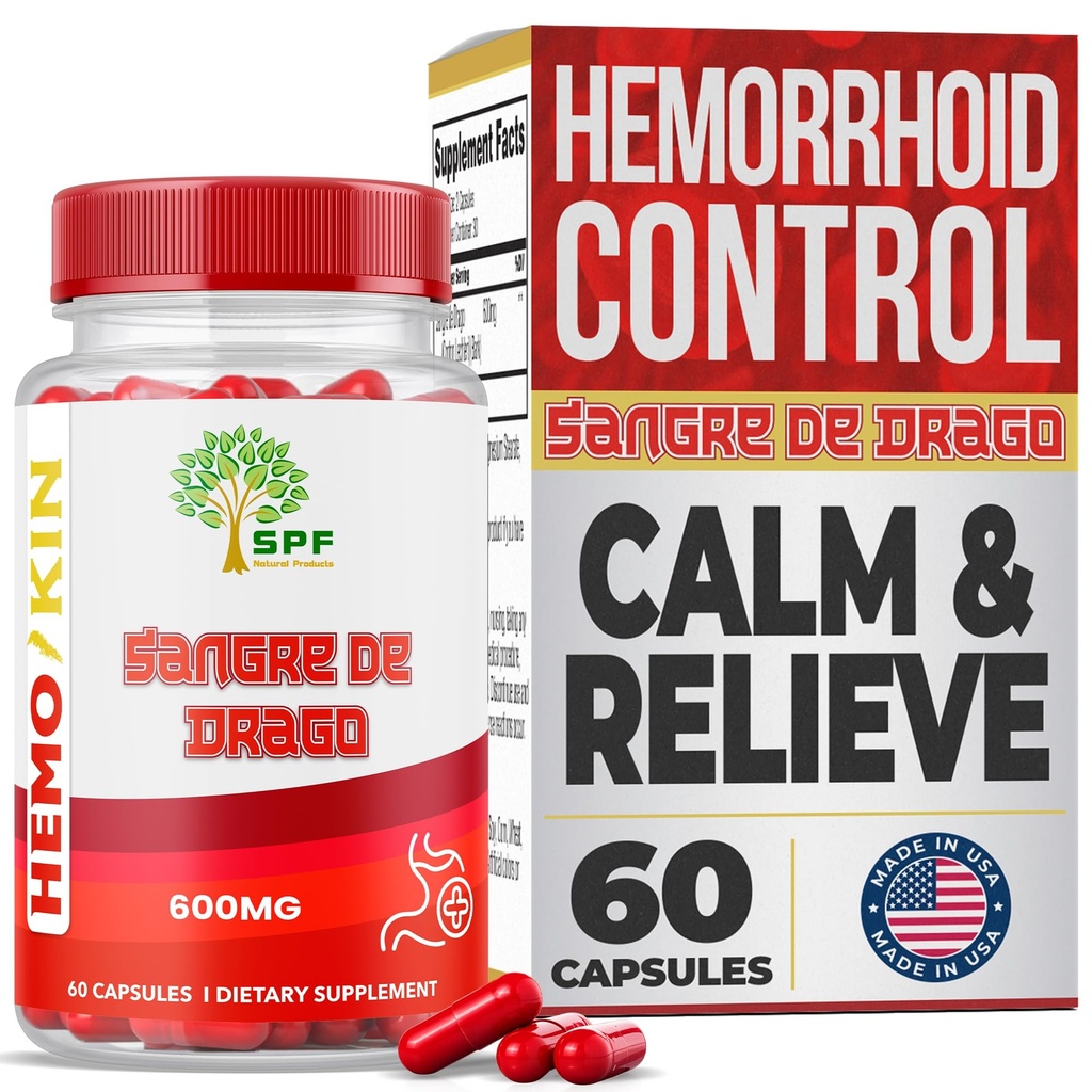 Hemokin Herbal Support Capsules with Sangre de Drago 60 Count Digestive and Circulatory Wellness Formula Plant Based Supplement for Daily Comfort and Tissue Support (1)