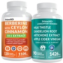PrimeMD 21-in-1 Berberine Supplement with Ceylon Cinnamon, Chromium, Bitter Melon ve Green Tea Extract (120 ct) &
