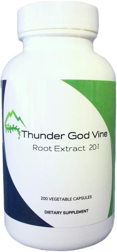 Thunder God Vine Root Extract | Tripterygium wilfordii | 20:1 Concentration | 200 x 100 mg Vegan Capsules | Made in USA