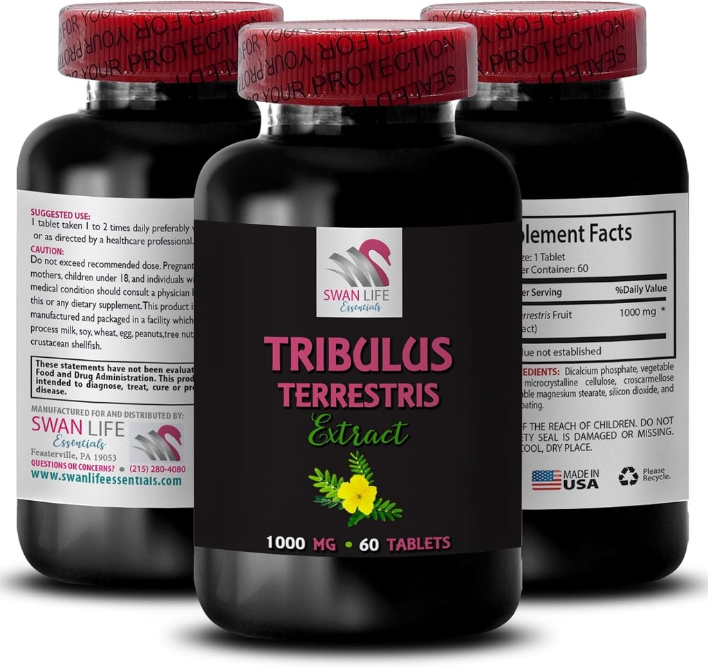 TRIBULUS TERRESTRIS EXTRACT - Pure Tribulus extract, Tribulus Terrestris capsules, Tribulus powder, Tribulus for energy, Tribulus extract, Tribulus Terrestris root - 1 Bot 60 Caps