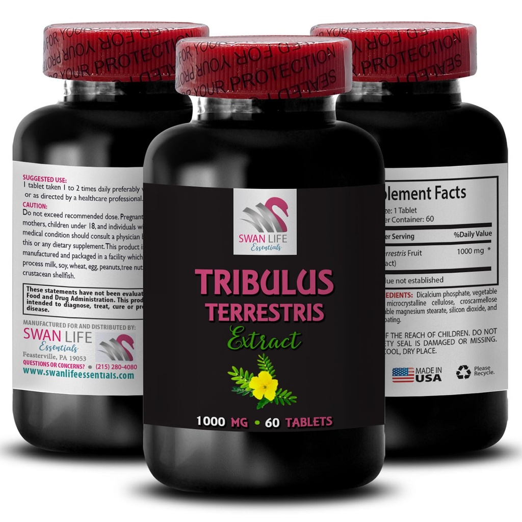 Pure Energy Support - TRIBULUS TERRESTRIS EXTRACTS - Plant-Based Strength, Muscle Recovery Support, Physical Power Booster, Active Strength Booster, Energy Source, Power Support Blend 1 Bottle 60 Tabs