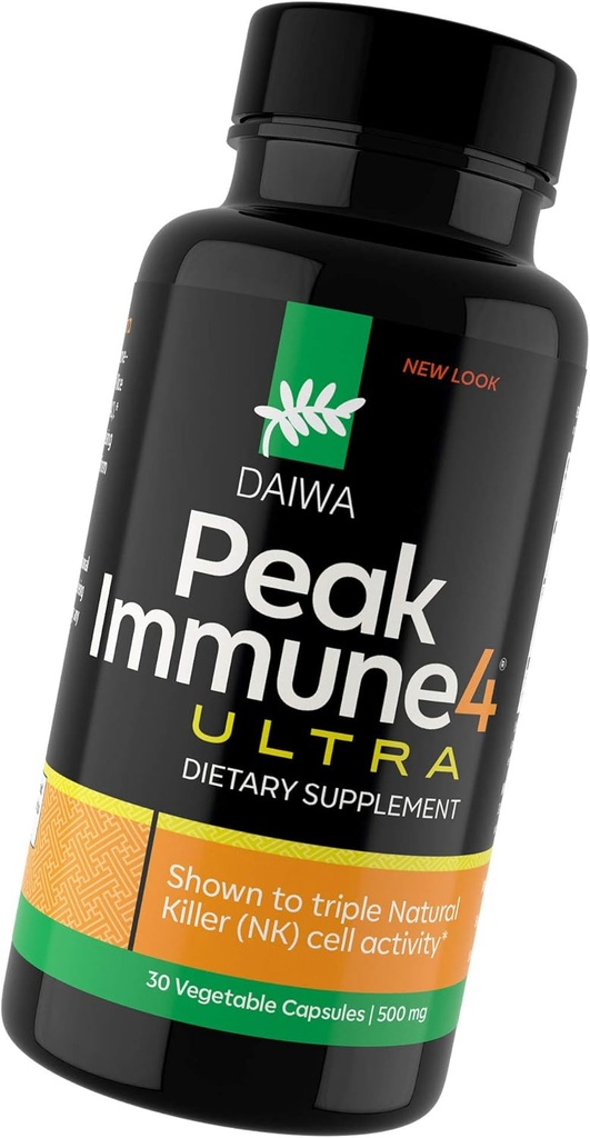Daiwa PeakImmune4 Φυσικό συμπλήρωμα υποστήριξης ανοσοποιητικών με RBAC Bran ρυζιού και Mycelia εκχύλισμα από μανιτάρια Shiitake - Ultra Strength