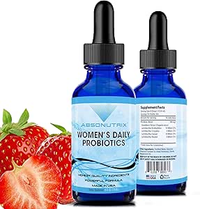 Absonutrix Γυναικεία καθημερινά προβιοτικά 390 mg, 4 Oz Liquid, 302 εξυπηρετήσεις, Made in USA, Γρήγορη απορρόφηση, Ποιότητα ισχυρά συστατικά, μη GMO, GMP πιστοποιημένη εγκατάσταση, Σκληρό-ελεύθερο προϊόντα