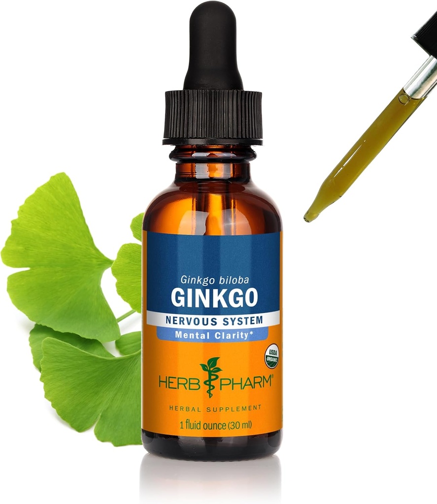 Βότανο Pharm Certified Organic Ginkgo Liquid Extract για Μνήμη και Συγκέντρωση - 1 Ουγγιά (781468)