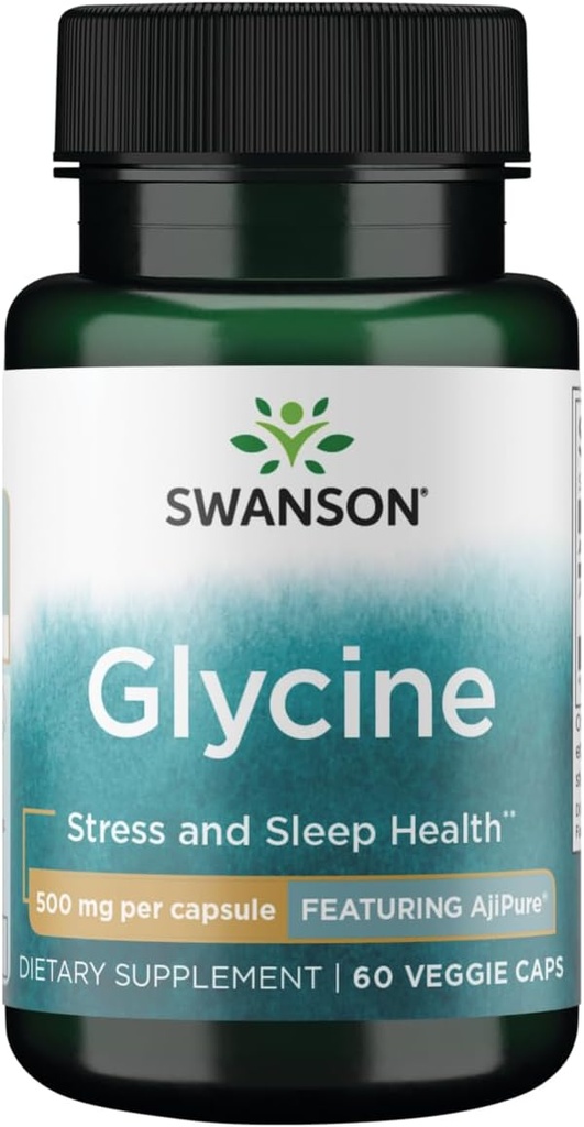 Swanson Platinum Asit Ajipure Glycine Farm Grade 500 Milligram 60 Veg Capsules