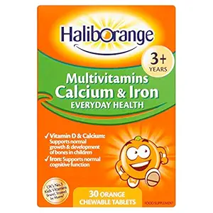 Haliborane Seven Seas Kids Πολυβιταμίνες Ασβέστιο & Σιδήρου 30 Orange Flavour Chewable Tablets