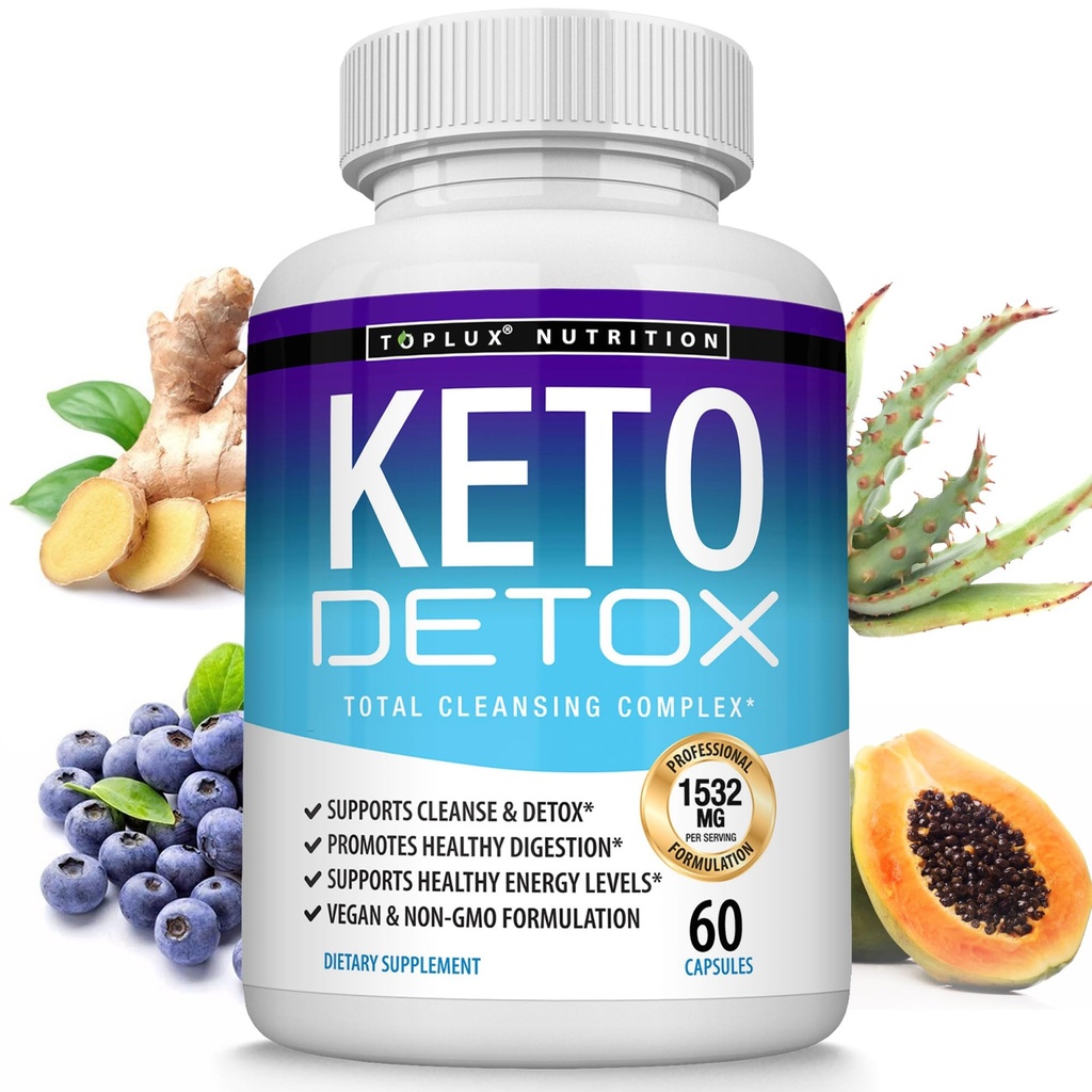 Bulkx Keto Detox Pills Advanced Cleansing Extract - 1532 Mg Natural Acai Colon Cleanser Formula, Flush Toxins & Excess Waste, for Men Women, 60 Capsules, Supplements, Supplements