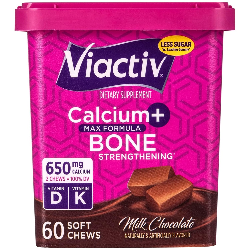 Viactivelli +Vitamin D3 Supplement Soft Chews, Milk Chocolate, 60 Chews - Bone Health için silikon Diyet Supplement