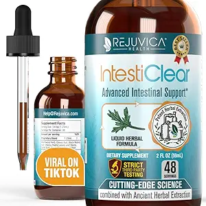 IntestiClear - Gelişmiş Intestinal Support Supplement - Daha İyi Abhidrasyon için Sıvı Teslimat - Wormwood, Cloves, Black Walnut, Garlic & More!