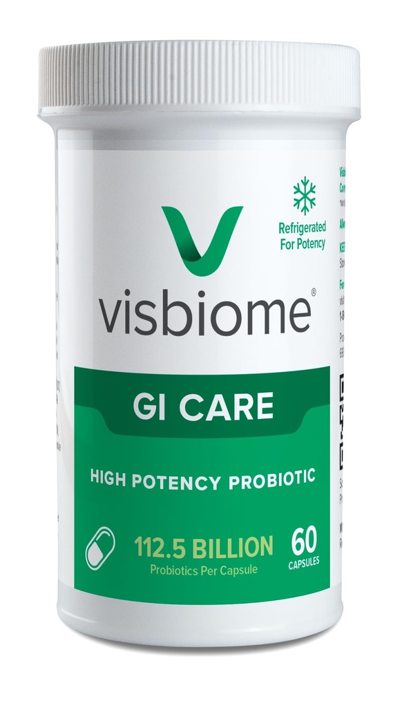 Visbiome® GI Care - Yüksek Potency Probiyotik - 112.5 Milyar CFU Live Probiyotikler, Orijinal De Simone Formulation, ABD'de 60 Capsules.