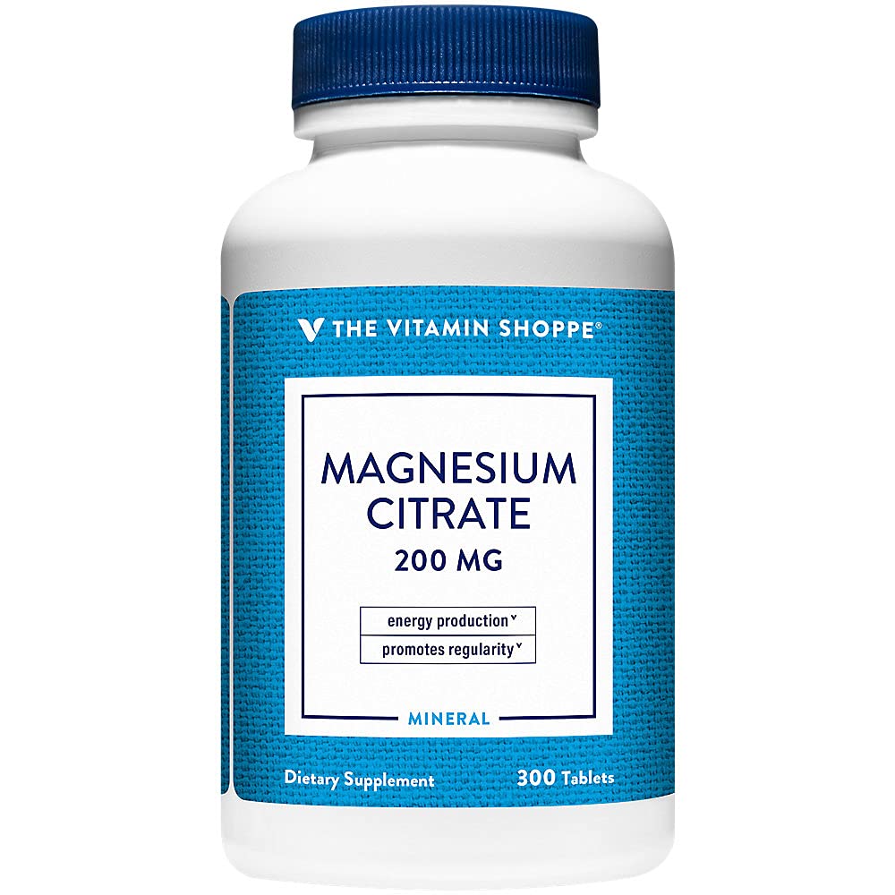 Shoppe Magnezyum Citrate 200 mg Tabletler - Etkili Kas Rahatlama için - Destekler Nerve, Kalp ve Kas Fonksiyonlu Enerji Üretimi (300 Tablet) Güçlendirmek (300 Tablet)