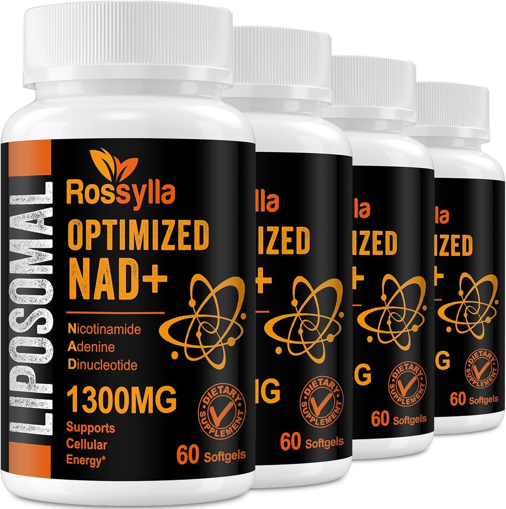 1300 MG Liposomal NAD+ Tamam | En Yüksek Absorpsiyon | Purest NAD Supplemet to Boost NAD+ Effetli | NAD+ Aging Defese, Cellular Energy, Longevity | 240 Kont