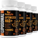 1300 MG Liposomal NAD+ Tamam | En Yüksek Absorpsiyon | Purest NAD Supplemet to Boost NAD+ Effetli | NAD+ Aging Defese, Cellular Energy, Longevity | 240 Kont