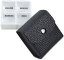 VOFOON Küçük Pill Organizer, Seyahat Pill Box For Purse, Pocket Pill Konteyner, 4 Times a Day Daily Portable Medicine Vitamin Case, Fish Oil Supplement Box (4 Karşılaştırmalar, 4X-SU)