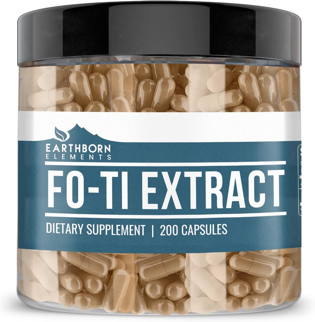Earthborn Elements Fo- Ti Extract 200 Κάψουλες, καθαρό & μη αραιωμένο, χωρίς πρόσθετα