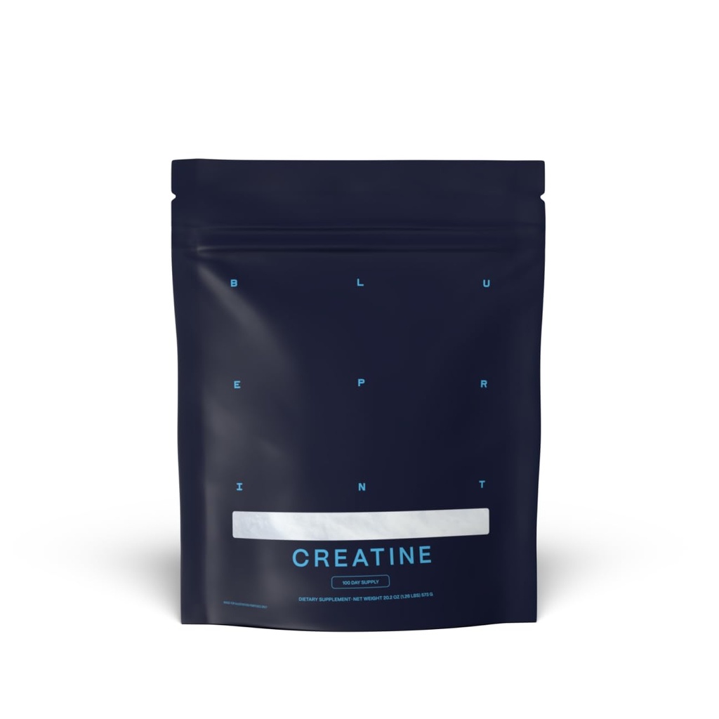 Blueprint Bryan Johnson Creatine Monohydrate Powder – Amino Acid Powder - Suppliment Υποστηρίζει την ανάπτυξη των μυών, την αποκατάσταση, τη δύναμη και την εστίαση – Unlavored Creatine για γυναίκες και άνδρες – 5g δόση – 100 εξυπηρετούν