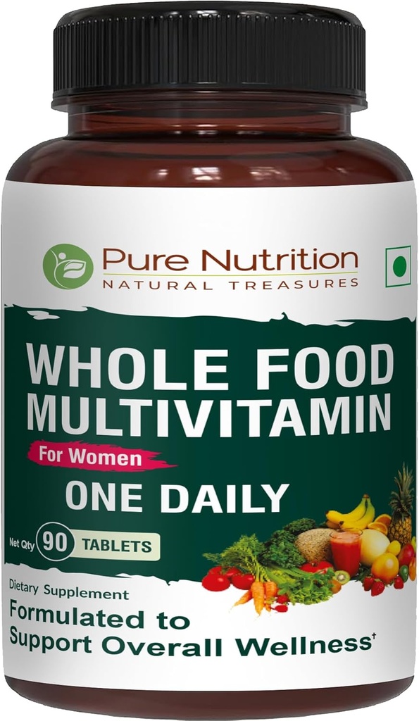 Kadın için Tamamen Beslenme | 90 Tabs | One-A-Day | 100% RDA | 24 Doğal Vitaminler ve Mineraller | Tüm Doğal Bitki Temel Kadın Çokvitamin | 3 Ay Supply