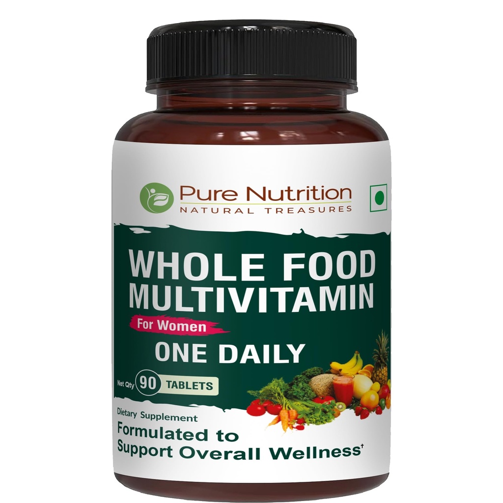 Kadın için Tamamen Beslenme | 90 Tabs | One-A-Day | 100% RDA | 24 Doğal Vitaminler ve Mineraller | Tüm Doğal Bitki Temel Kadın Çokvitamin | 3 Ay Supply