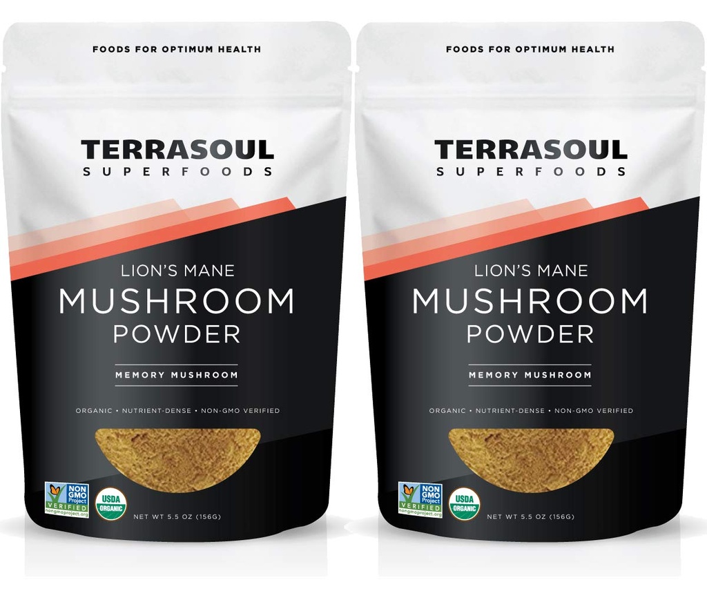 Terrasoul Superfoods Organik Lion's Mane Mushroom Toz (4:1 alıntı), 11 Ounces