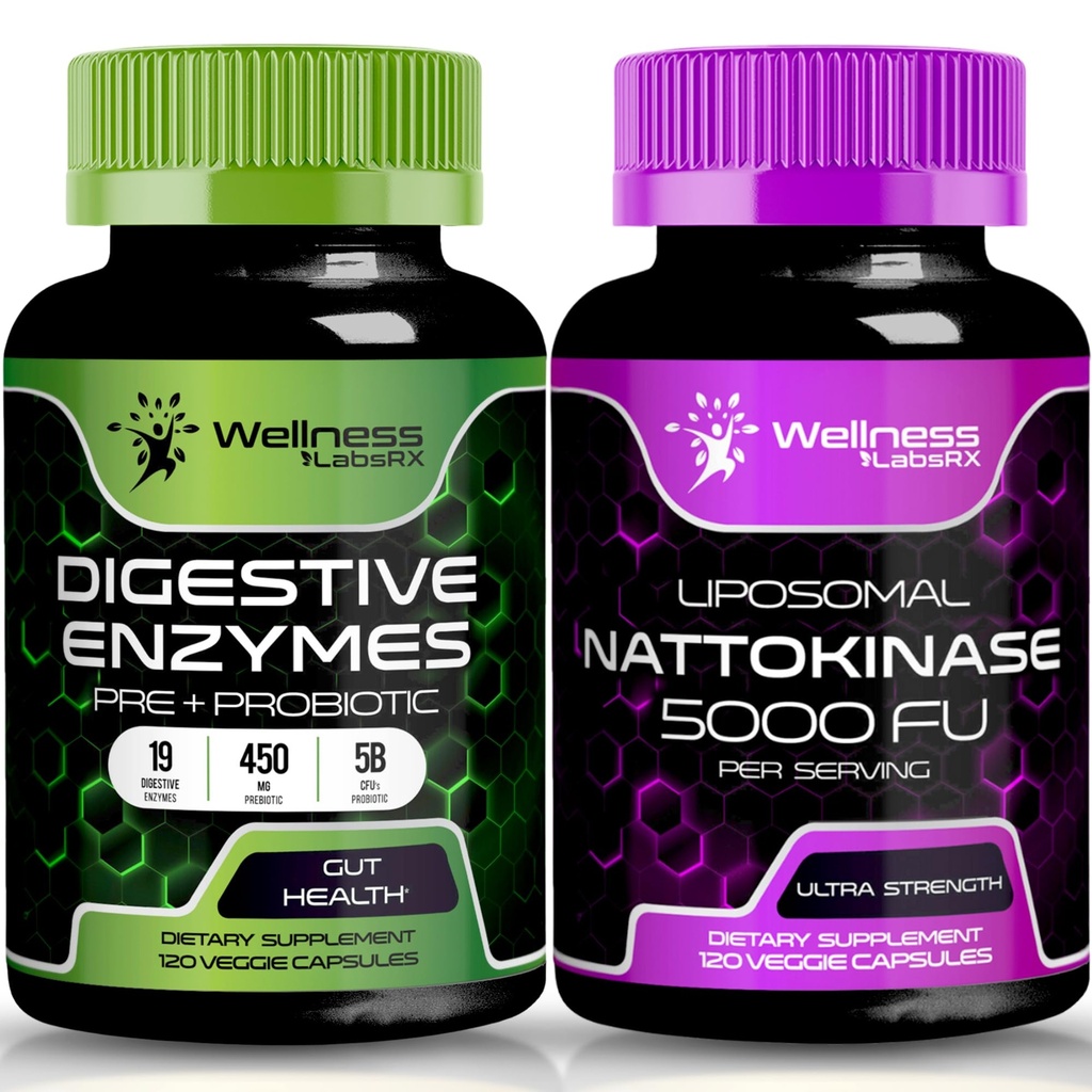 WELLNESS LABSRX Digestive Enzymes Capsules | Nattokinases