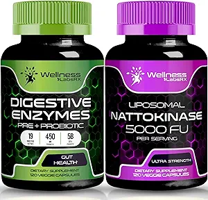 WELLNESS LABSRX Digestive Enzymes Capsules | Nattokinase Capsules