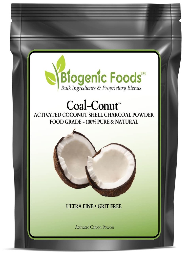 Coal-ConutTM - Ενεργοποιημένο κέλυφος καρύδας Charcoal Fine Husk τροφίμων βαθμού σκόνης (Ultra-Fine) - εγκεκριμένη βιολογική χρήση